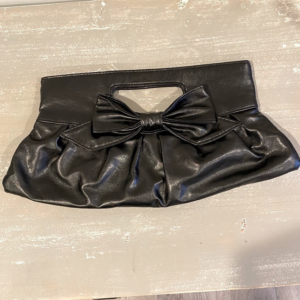Kate Spade Look alike Leather Clutch Purse Handbag Bow